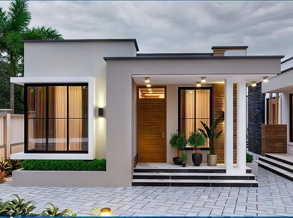 thiết kế biệt thự 1 tầng hiện đại