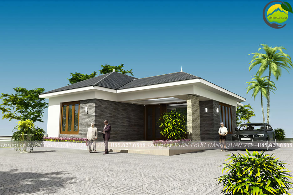 Mẫu biệt thự 1 tầng 4 phòng ngủ