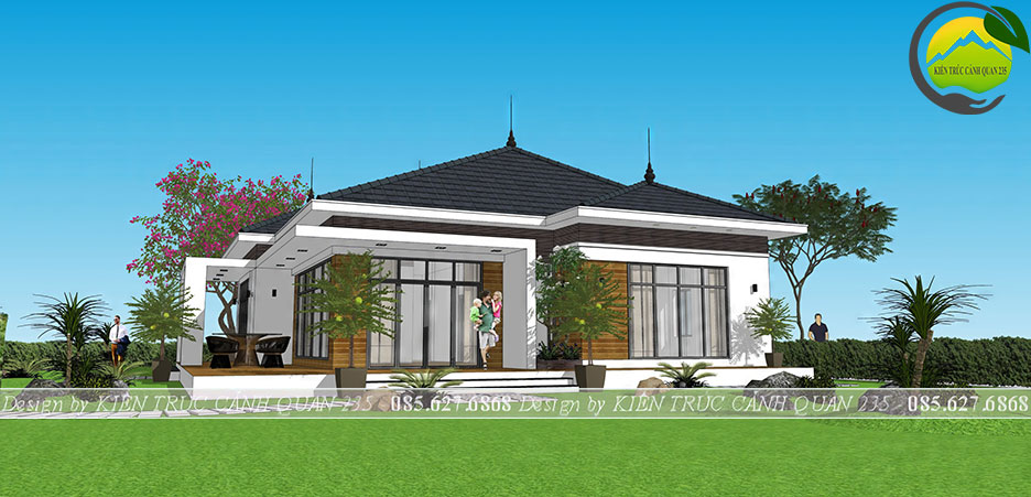 Biệt thự 1 tầng 5 phòng ngủ đẹp