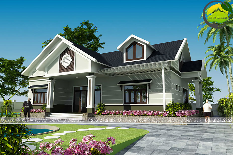 Biệt thự 1 tầng 5 phòng ngủ đẹp