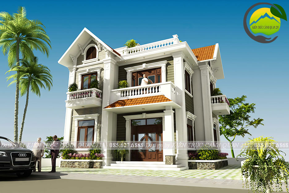 Mẫu biệt thự 2 tầng ở nông thôn đẹp