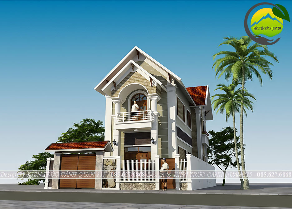 Mẫu biệt thự 2 tầng ở nông thôn đẹp