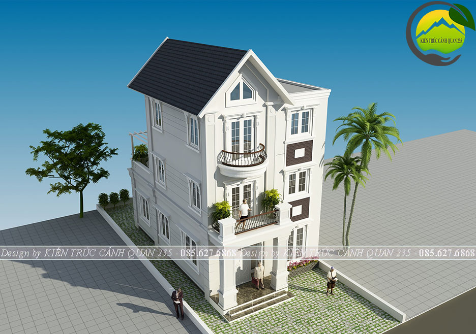 Mẫu biệt thự 3 tầng mái thái