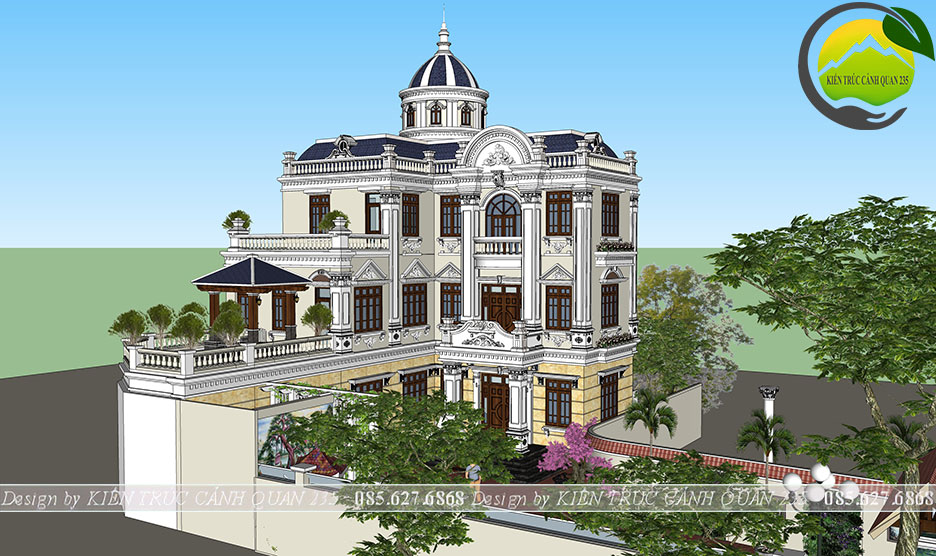 Biệt thự 3 tầng kiểu pháp