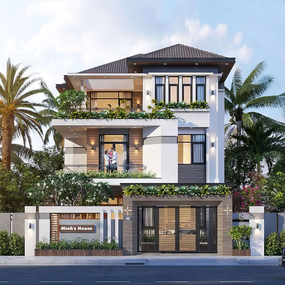Biệt thự 3 tầng mặt tiền 15m