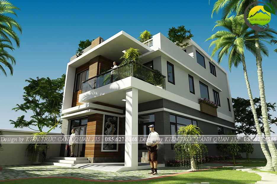 mẫu biệt thự 2 tầng hiện đại