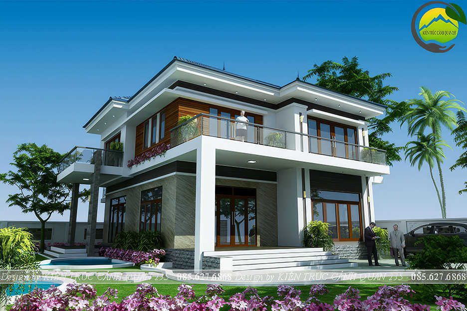 mẫu biệt thự 2 tầng hiện đại