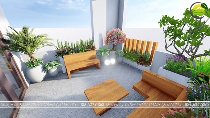 Vườn sân thượng 40m2
