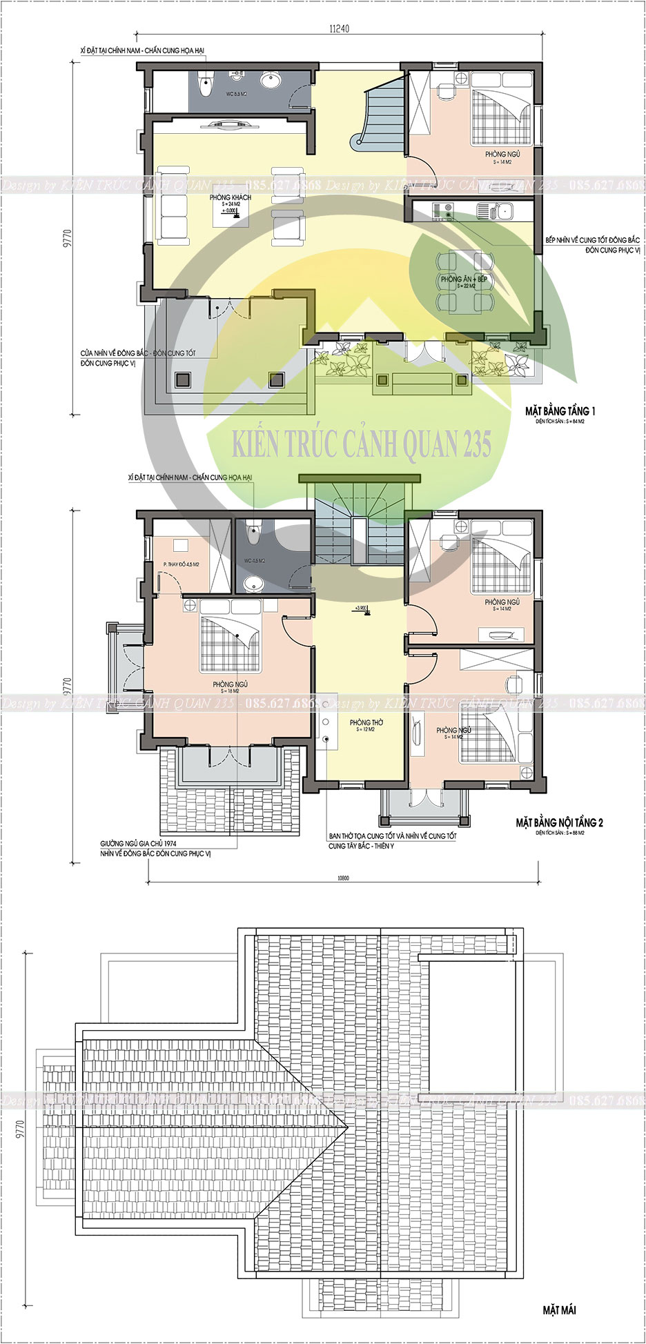 biệt thự 2 tầng mái thái tại Hưng Yên diện tích 130m2
