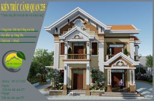 biệt thự 2 tầng mái thái tại Hưng Yên diện tích 130m2