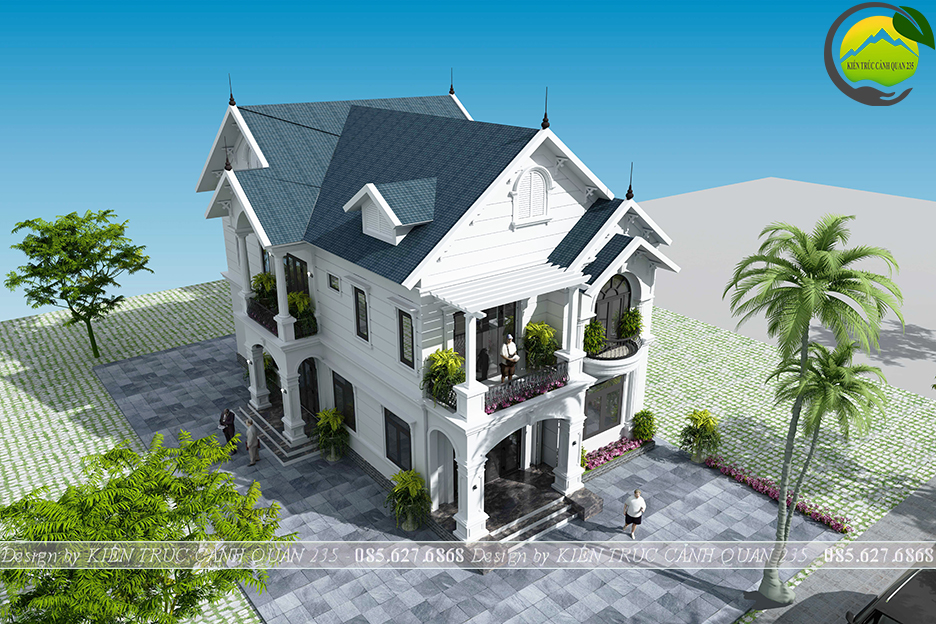 biệt thự 2 tầng mái thái tại Hòa Bình