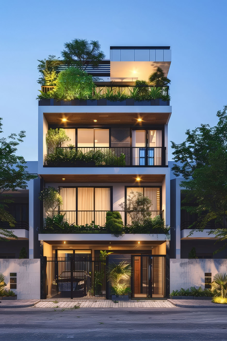 Mẫu nhà phố 4 tầng 5m