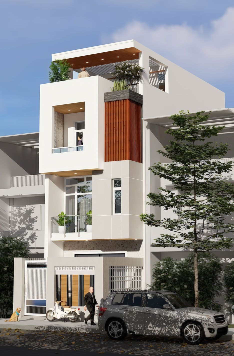 Mẫu nhà phố 4 tầng 5m