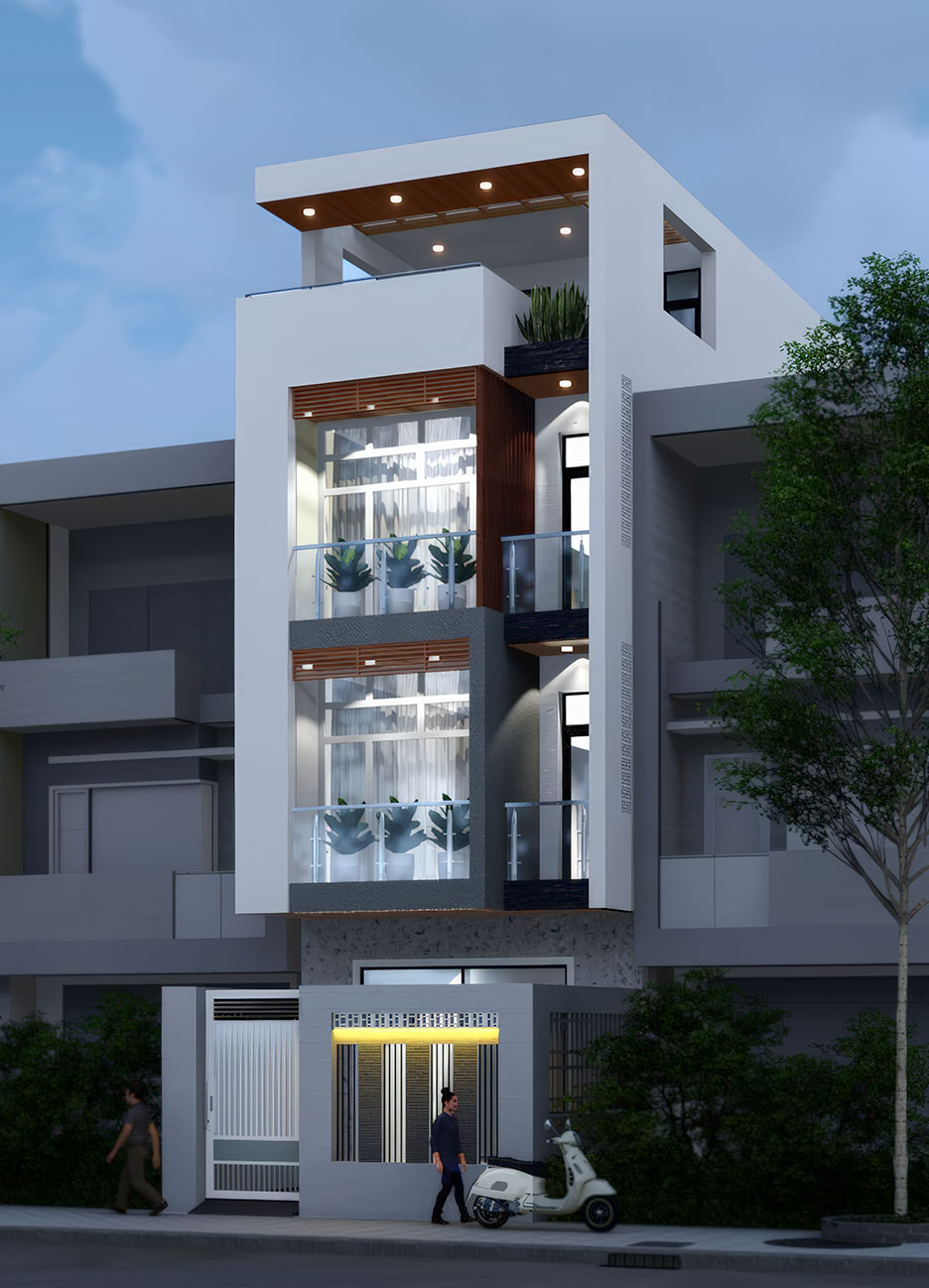 Nhà 4 tầng mặt tiền 5m