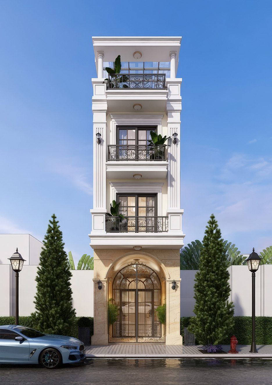 Nhà ống 4 tầng tân cổ điển