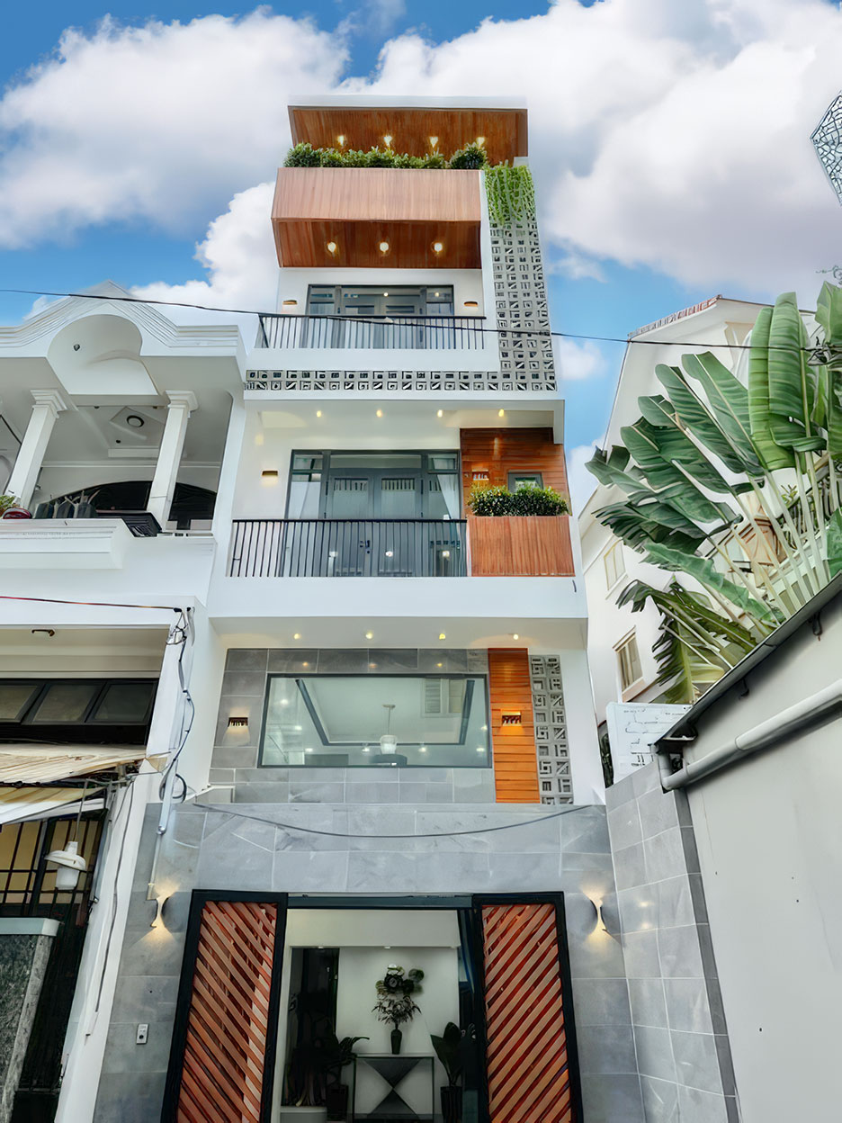 nhà ống 4 tầng 1 tum