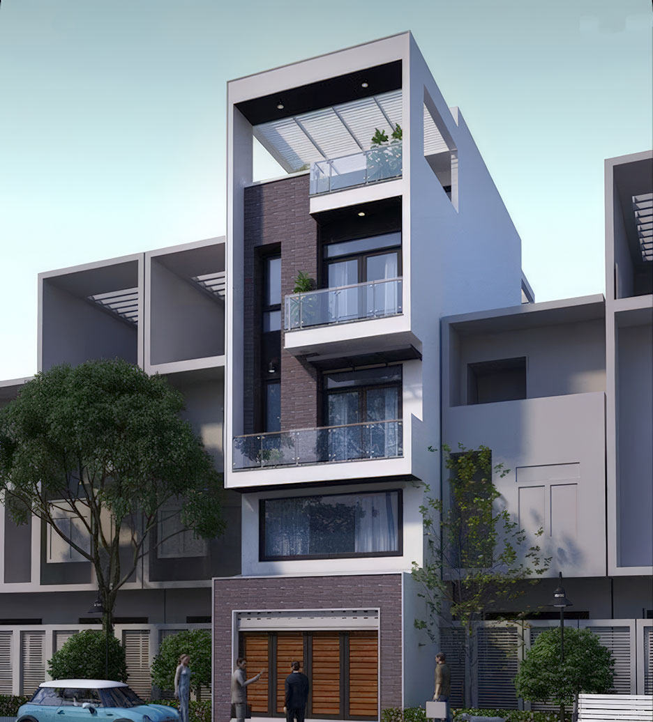 nhà ống 4 tầng 1 tum