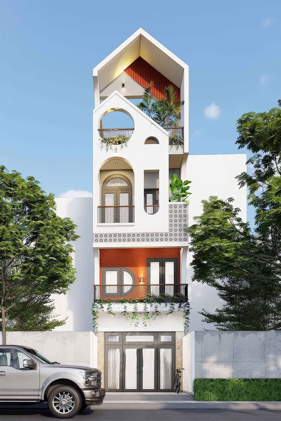 Nhà phố 4 tầng 1 tum