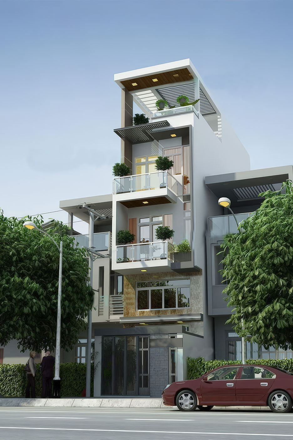 Nhà phố 4 tầng 1 tum hiện đại