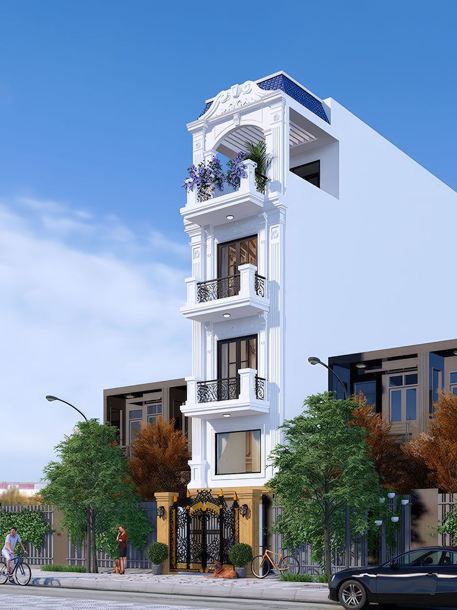 Nhà phố 4 tầng 1 tum tân cổ điển