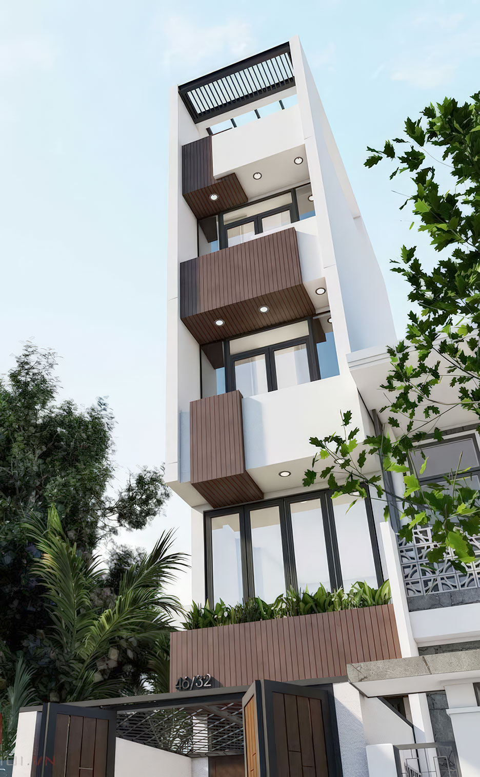 Nhà phố 4 tầng 1 tum mặt tiền 6m