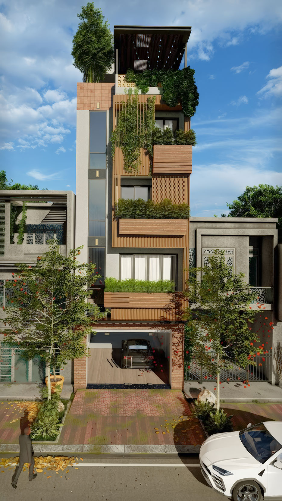 Nhà phố 4 tầng 1 tum