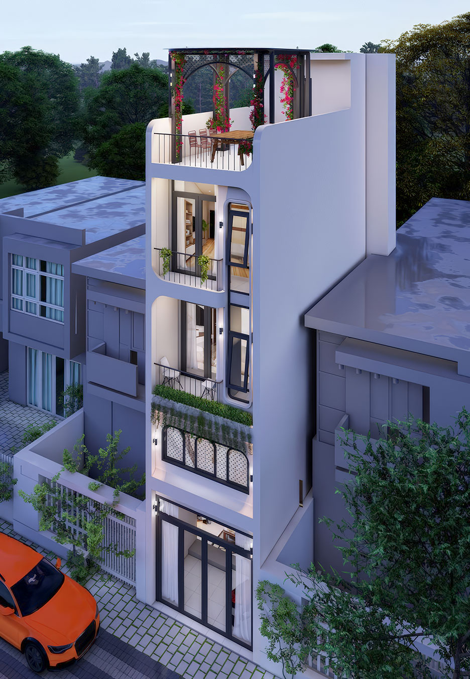 Nhà phố 4 tầng 1 tum