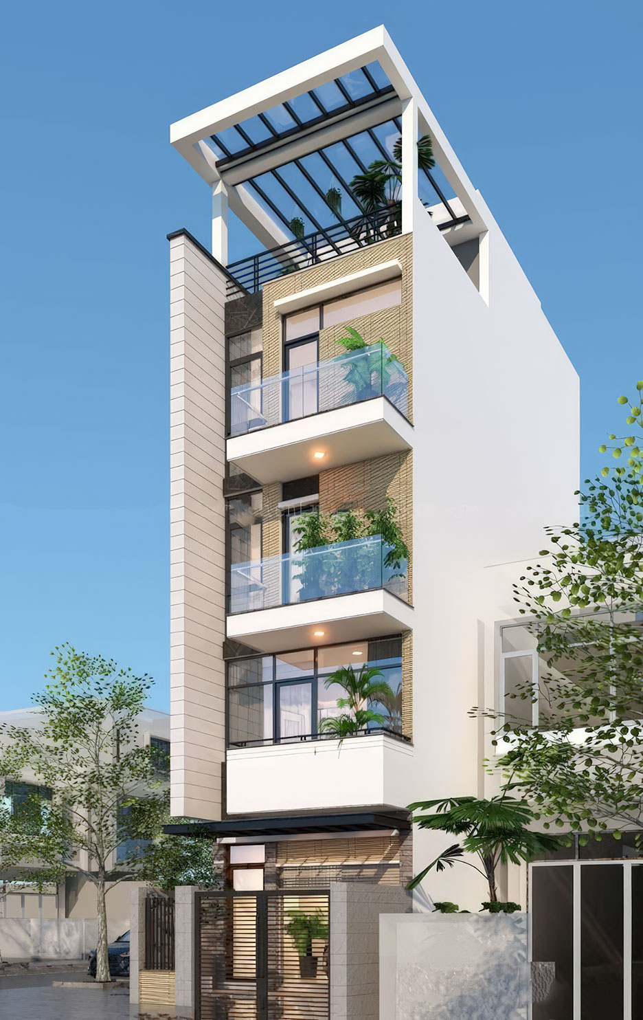 nhà ống 4 tầng 1 tum