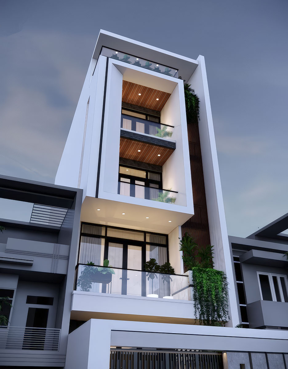 Nhà phố 4 tầng 1 tum