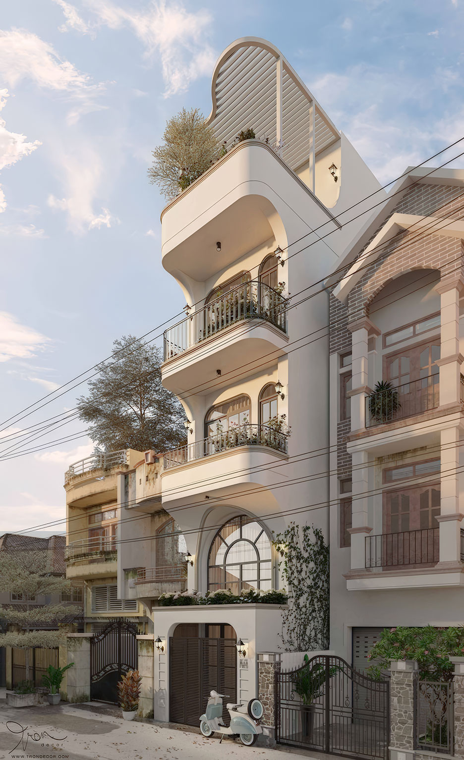 nhà ống 4 tầng 1 tum