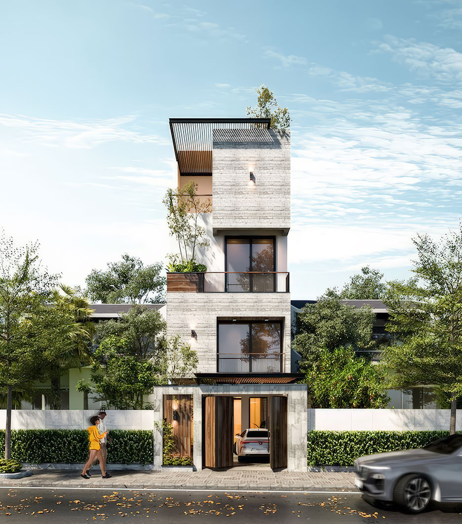 Nhà phố 4 tầng 1 tum