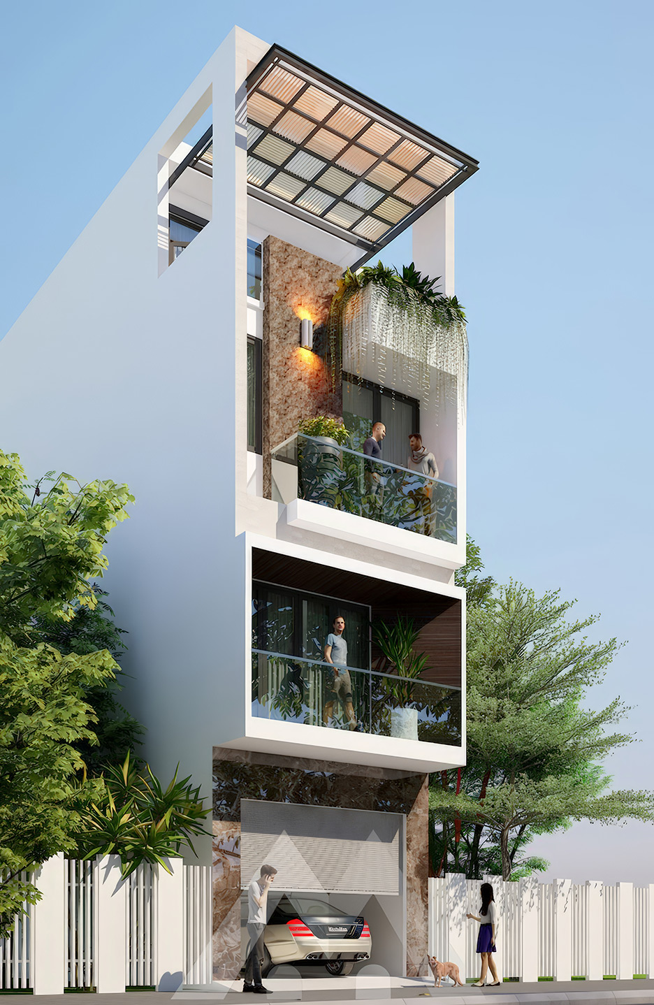 nhà phố 4 tầng có gara