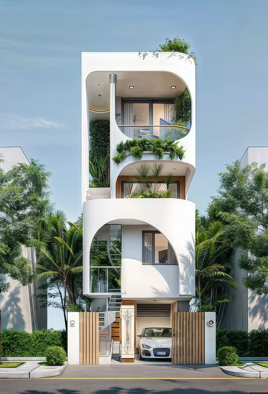 nhà phố 4 tầng ngang 5m