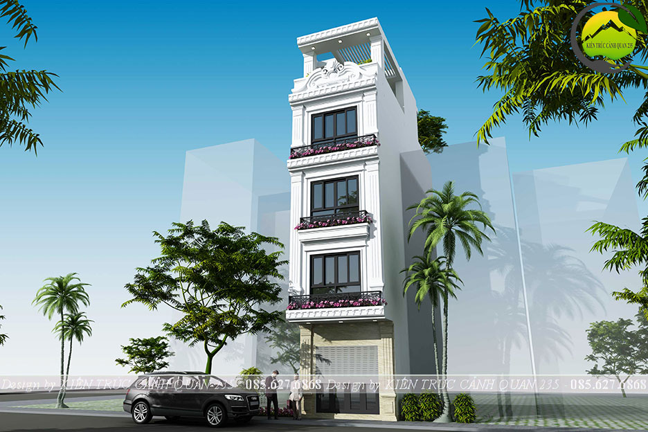 nhà phố 4 tầng tân cổ điển 45m2
