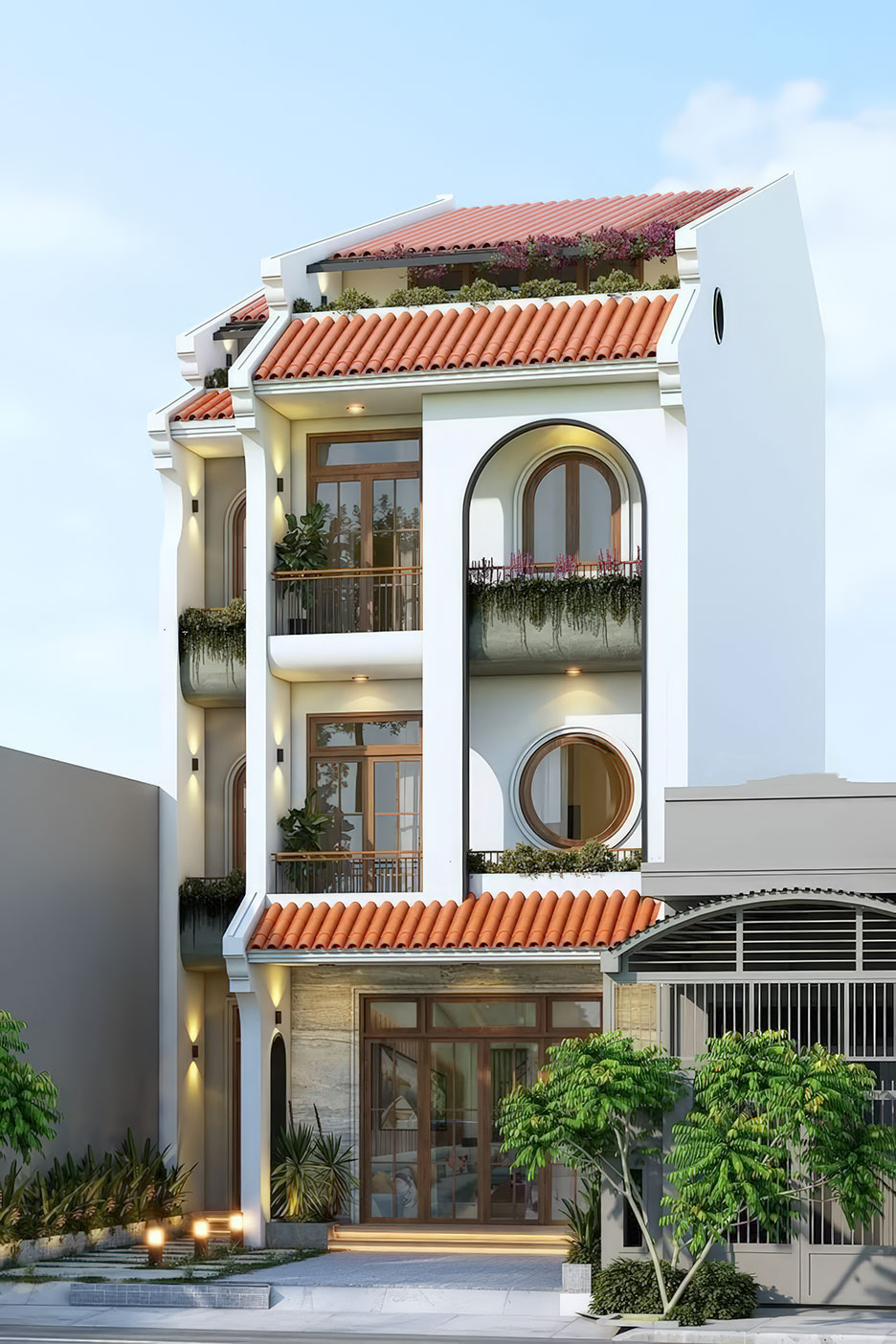 nhà phố 4 tầng ngang 5m