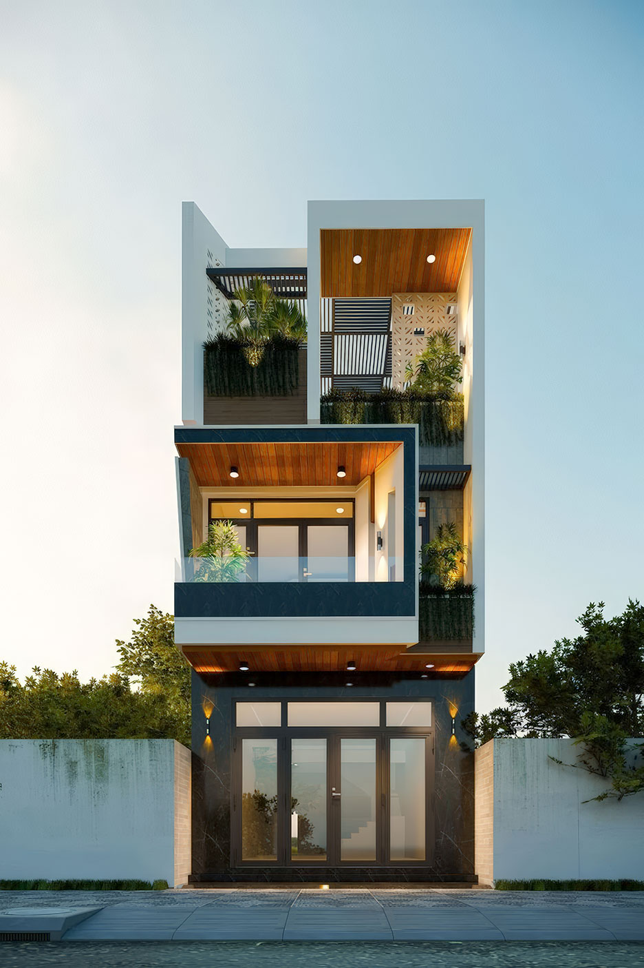 nhà phố 4 tầng ngang 5m