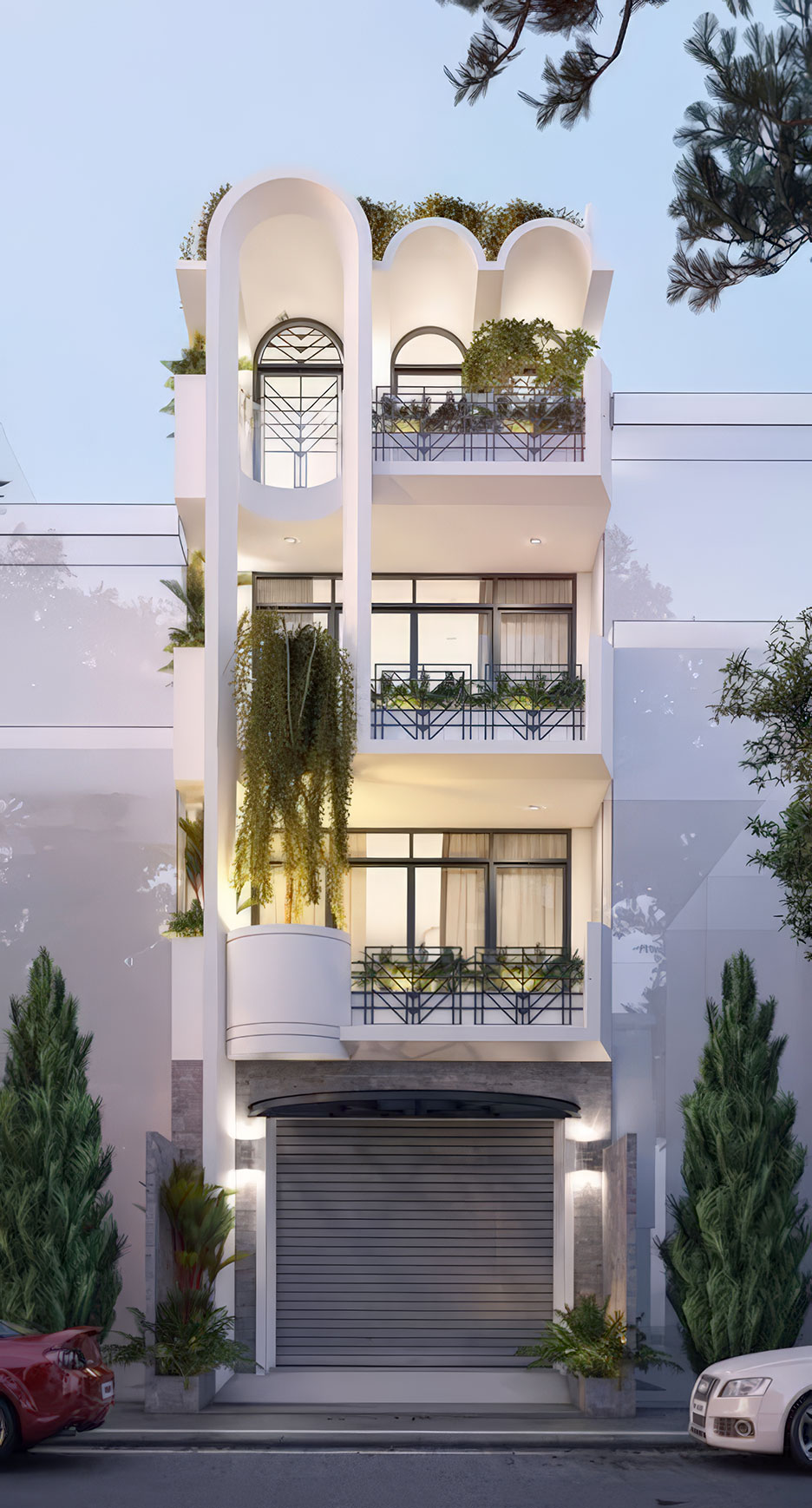 nhà phố 4 tầng ngang 5m