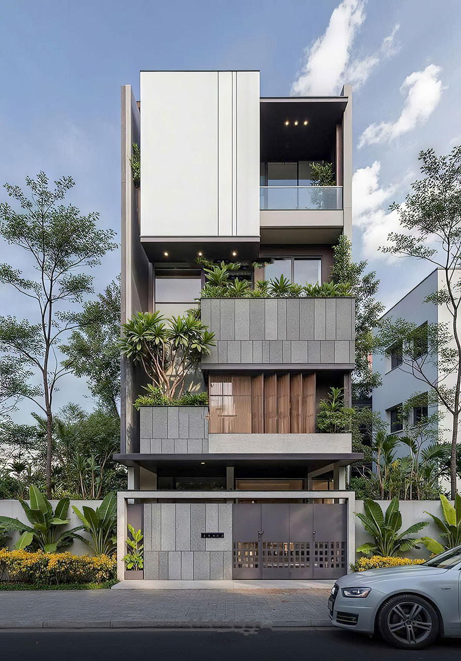 nhà phố 4 tầng mặt tiền 6m