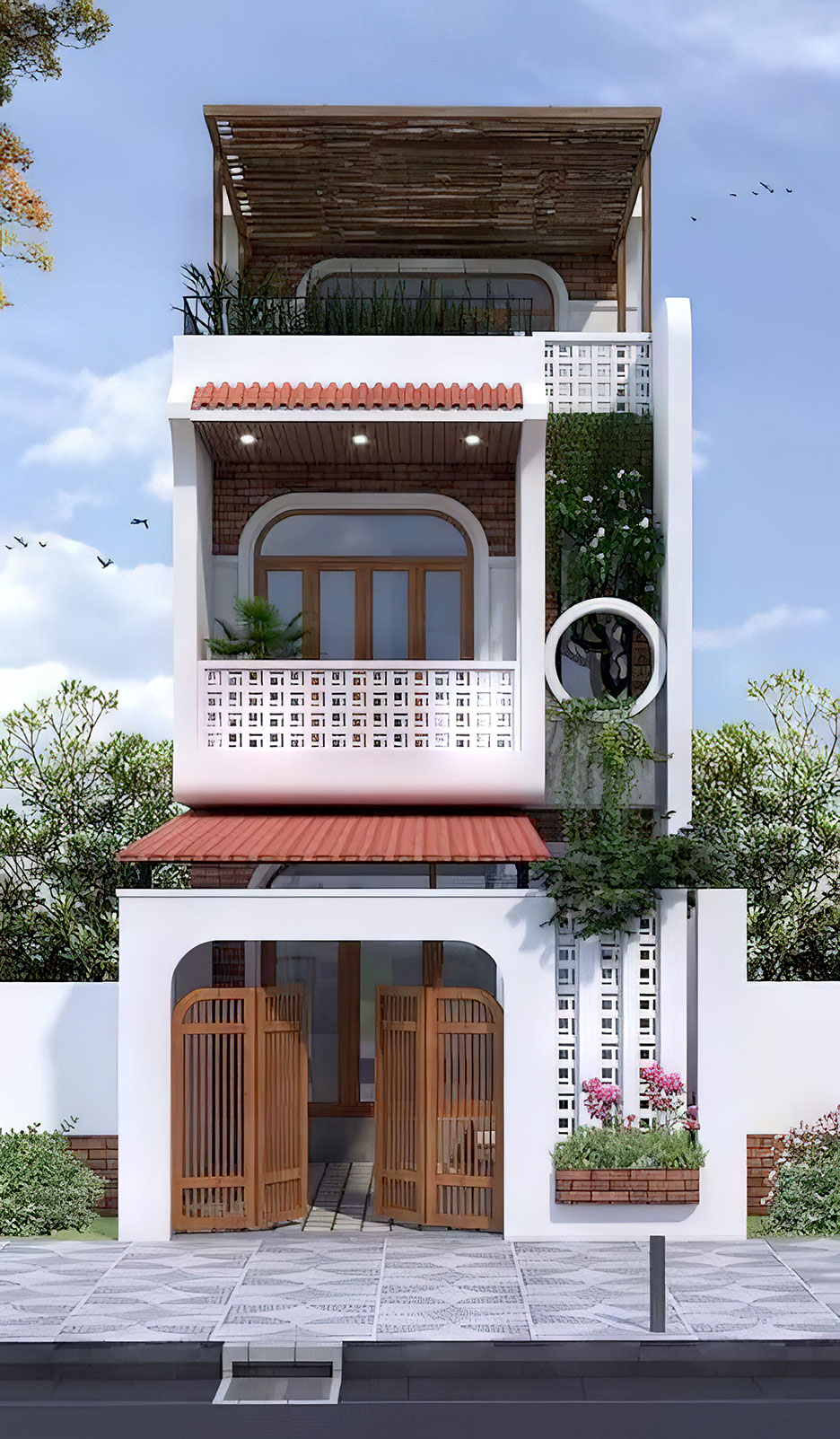 nhà phố 4 tầng mặt tiền 6m