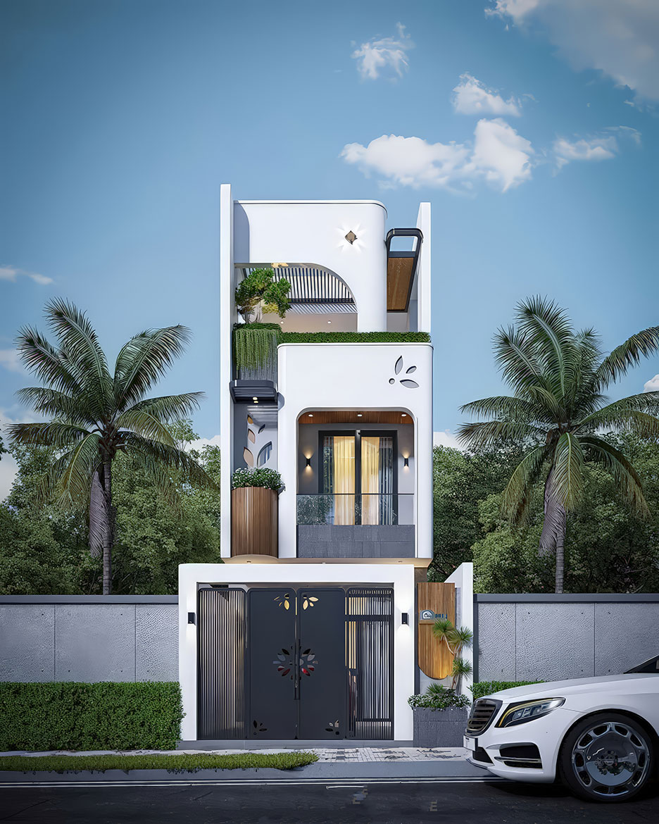 mẫu nhà mặt tiền 4m 3 tầng