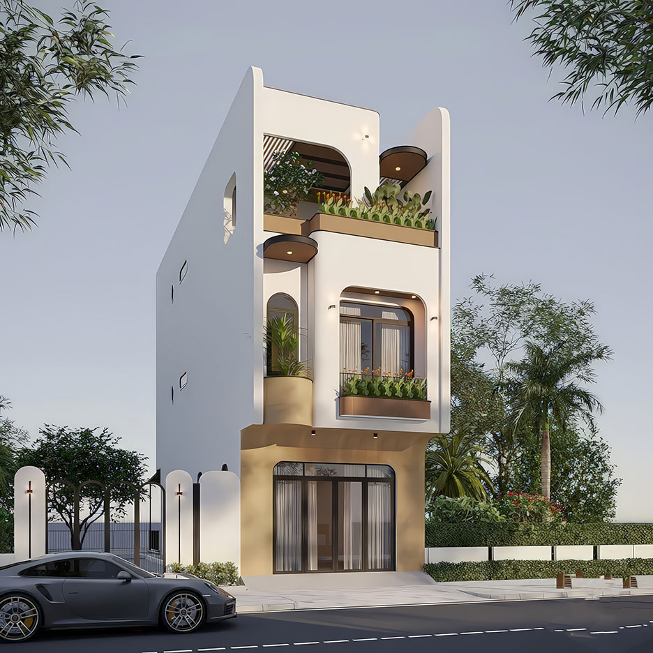 Thiết kế nhà phố 3 tầng 5x20m