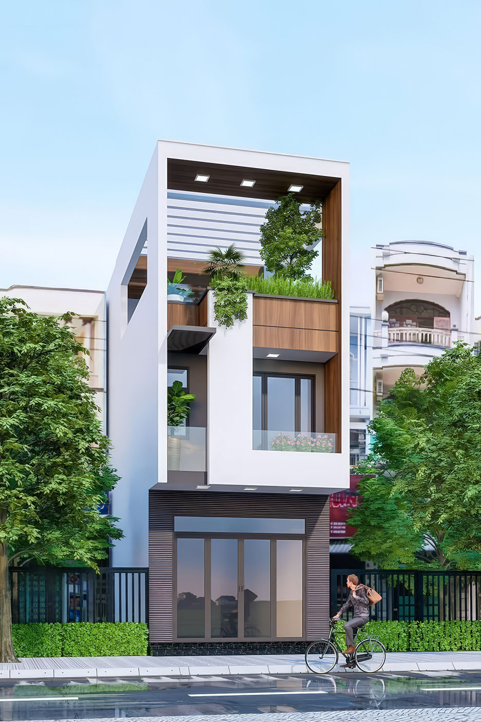 thiết kế nhà phố 3 tầng 5x15m