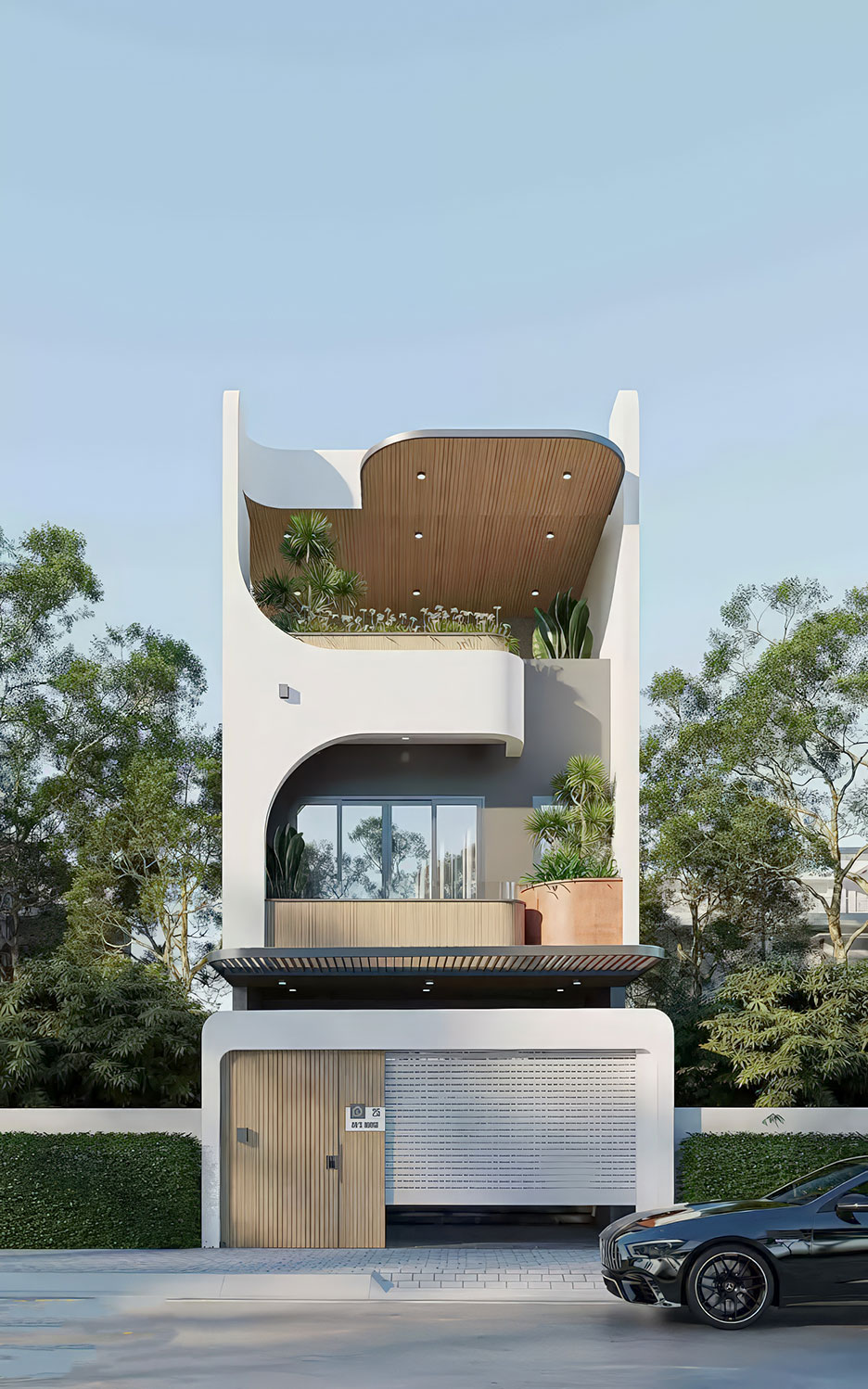 mẫu nhà 3 tầng mặt tiền 8m đẹp