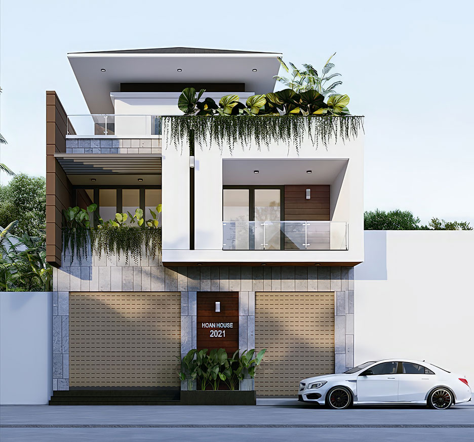 mẫu nhà 3 tầng đẹp mặt tiền 8m