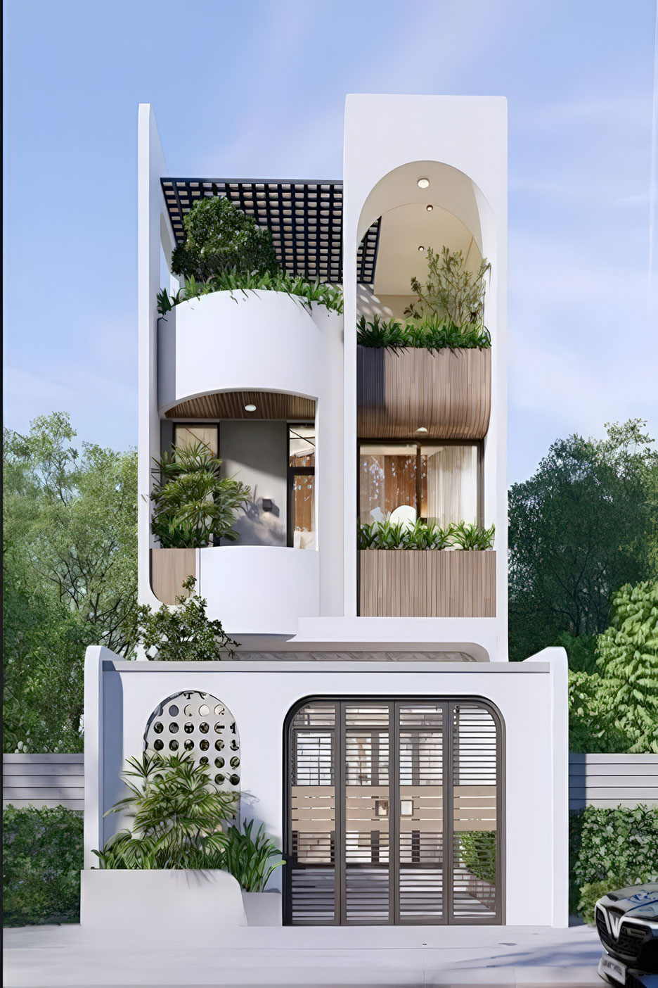 thiết kế nhà 3 tầng rộng 8m