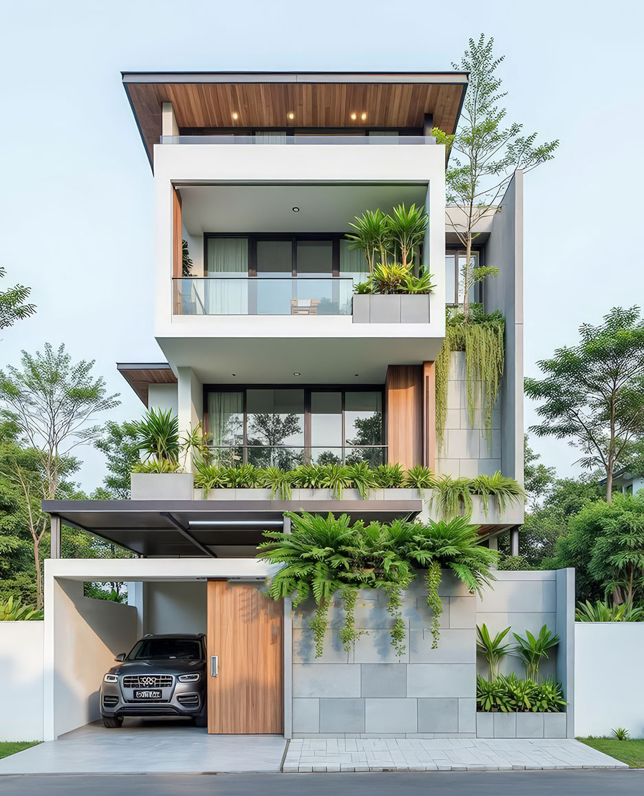 thiết kế nhà 3 tầng rộng 8m