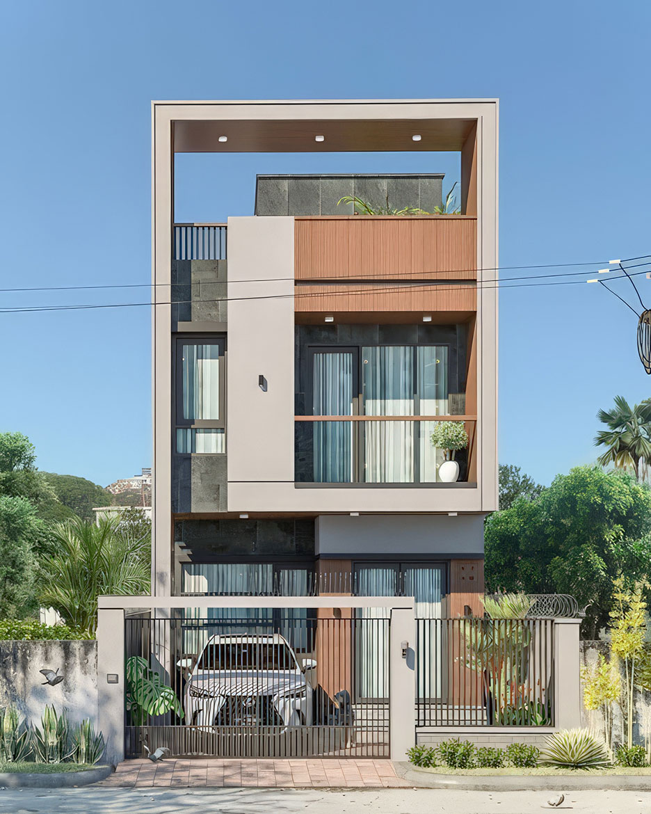 thiết kế nhà 3 tầng rộng 8m