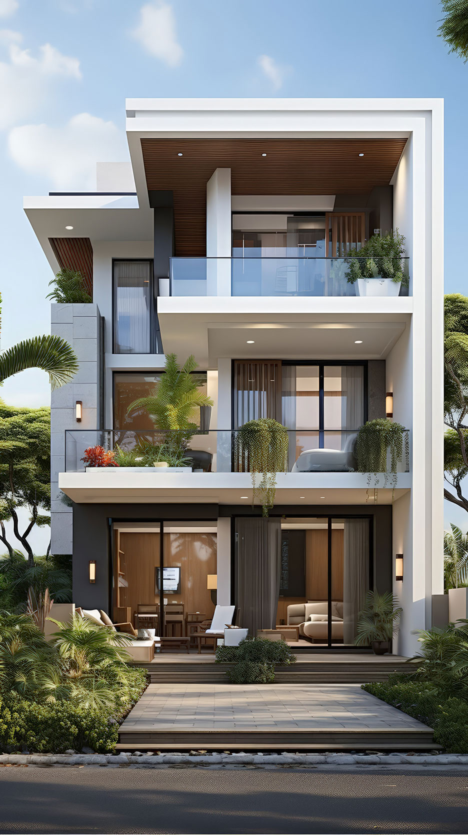 Nhà 3 tầng ngang 8m