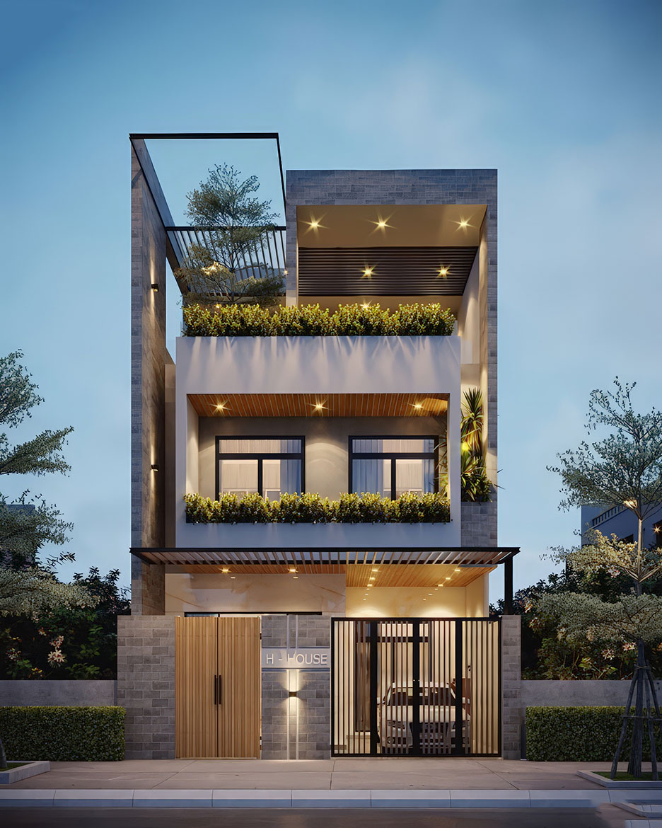 Nhà 3 tầng ngang 8m