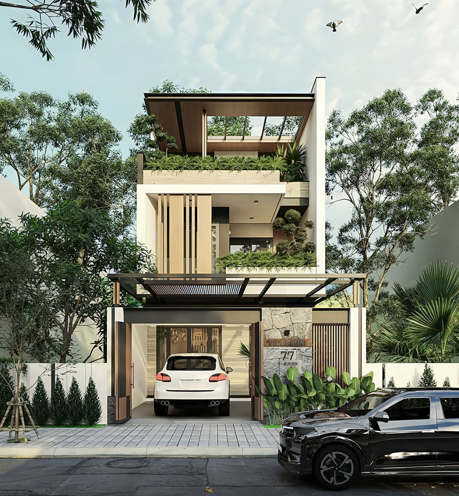 Nhà 3 tầng ngang 8m